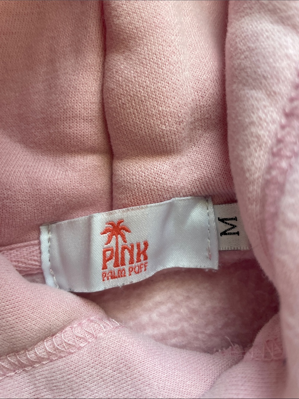 Pink Palm Puff Hoodie- Everything Comes In Waves - Picture 2 of 8